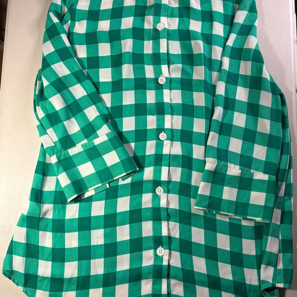 Banana Republic Teal and White Plaid Top - Picture 9 of 11